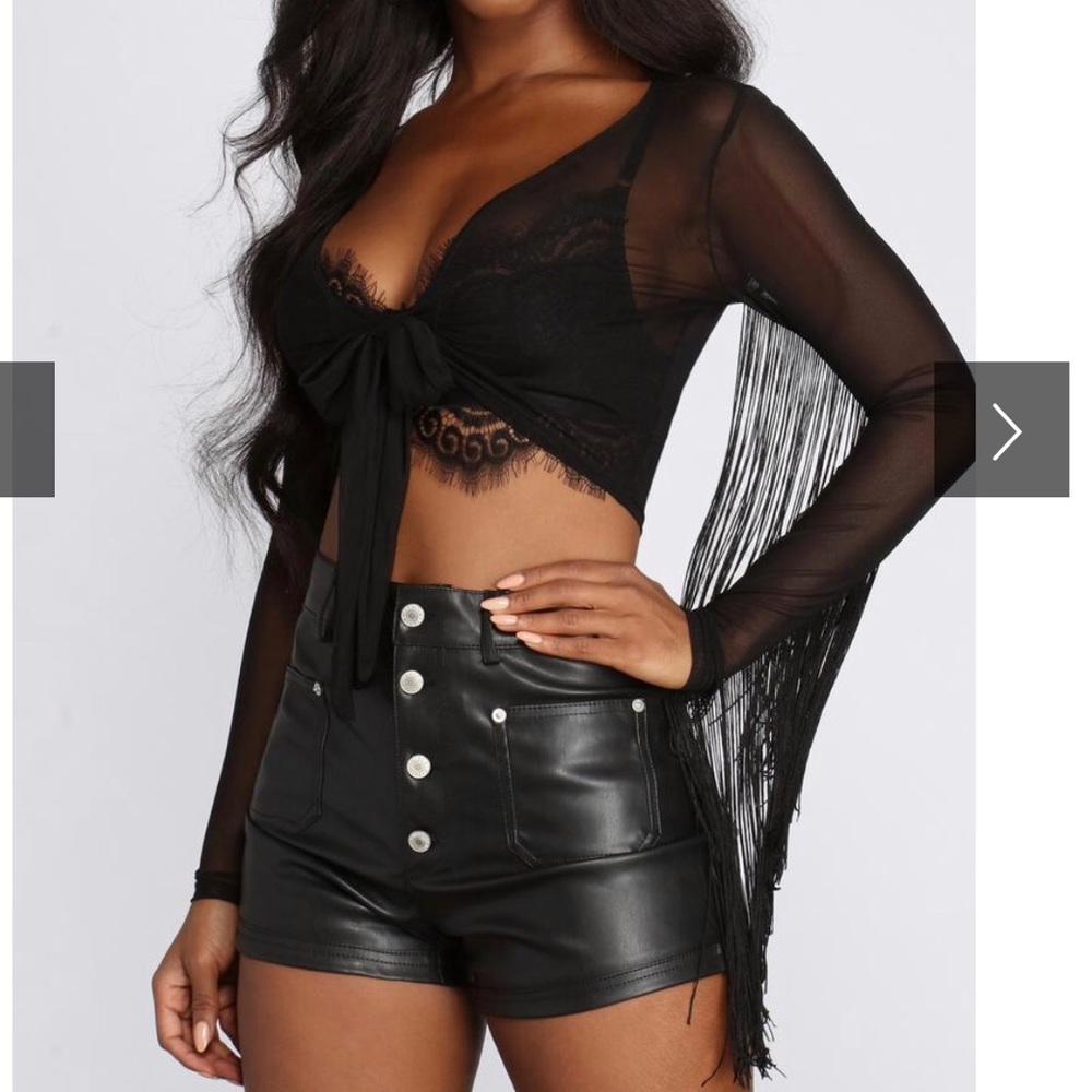 Windsor Black Sheer Lace Crop Top